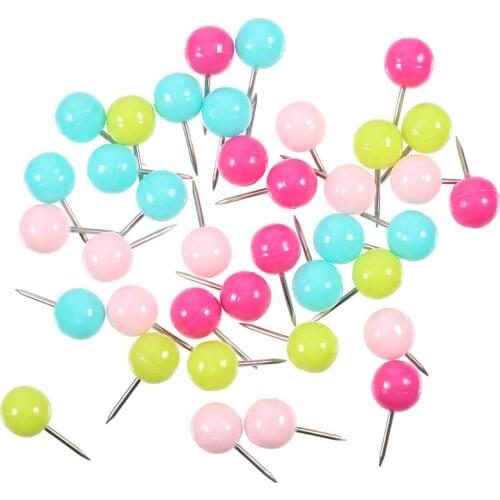Practical DIY Handcraft Decoration Fixed Pins Beautiful Candy Colour Thumbtacks Pellet Ball PushPins Accessories 100pcs