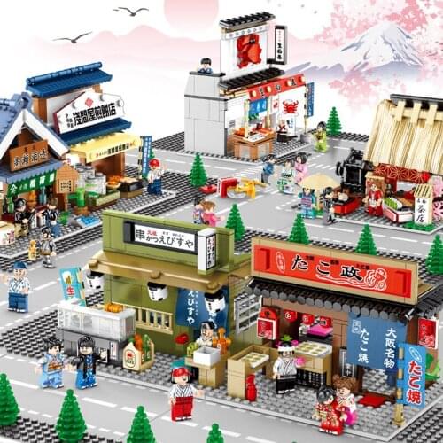 SEMBO Street View Building Blocks China Town Set 3D DIY Model Building Bricks 601069 601070 601071 601072 601073 6042-49