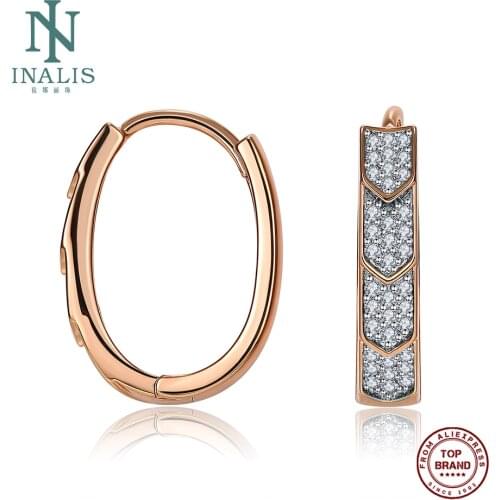 INALIS Hoop Earrings For Women Champagne Gold Arrow-Head Shape Copper Earring Hot Selling Fashion Jewelry Wedding Party Gift