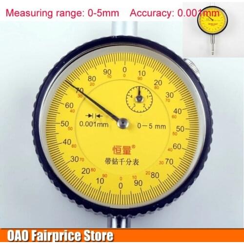 Pointer dial indicator / Mechanical/Measuring range: 0-5mm, Chinas famous brands, free shipping