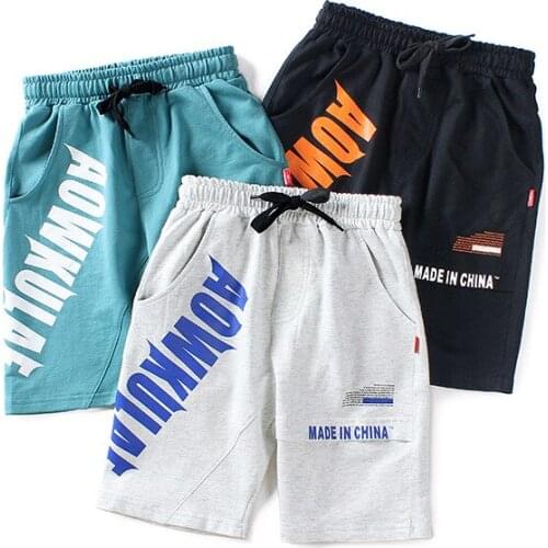 Fashion Summer Boys Shorts Cotton Loose Sports Pants for Teenage Knit Five Letter Pants Toddler Fashion Clothes 3 5 8 10 12 14T