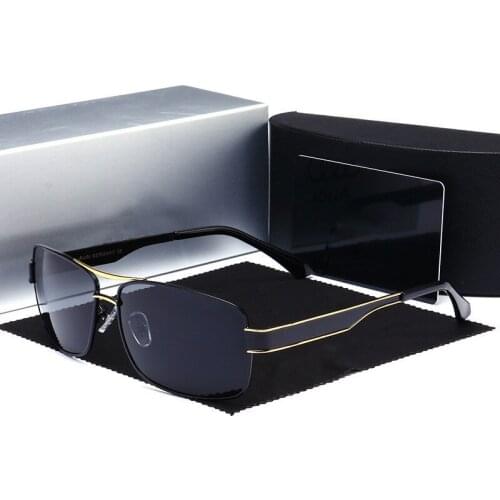 Vintage square sunglasses for men cycling driving black sun glasses brand designer