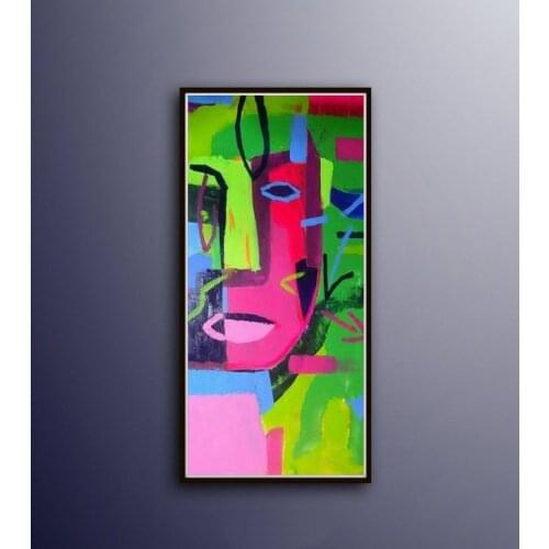 Contemporary Art Acrylic Painting On Canvas Faces Painting Large Abstract Canvas Art Acrylic Art Vertical Large Wall Art Decor