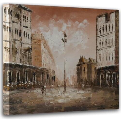Modern home decor hand-painted oil paintings restoring ancient ways of city street landscape pictures DM15062722