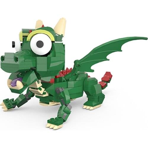 MOC Green Raptor Flying Dragon Building Blocks Dinosaur Figures Bricks Dino Diy Education Toys Dinosaurios for Children Birthday
