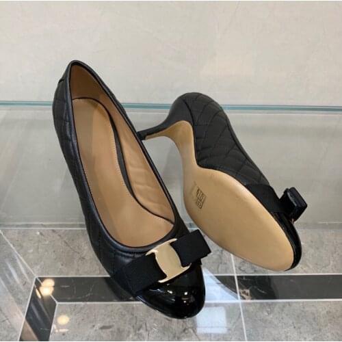High Heel 7 CM Fashion Designer Pumps Genuine Leather Sheepskin Shoes For Women 2021 Butterfly-kont Soft Comfortable Stiletto