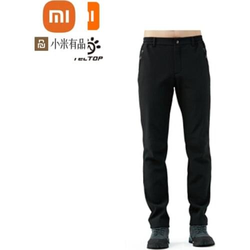 Youpin youpin outdoor assault pants mens autumn and winter plus fleece wear-resistant soft shell pants warm hiking trousers