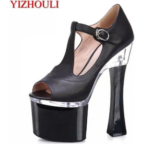 Womens summer 2018 fashion Korean 18-20 cm high heels, outdoor chunky fish mouth shoes to match womens shoes