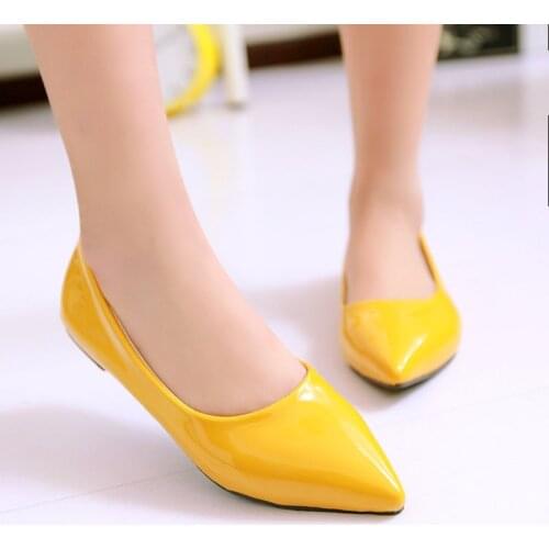 Pointed Toe Flat Shoes Women Causal Slip on Womens Ballet Flats 2020 Brand Elegant Dress Flats Ballerina Shoes Blue Yellow