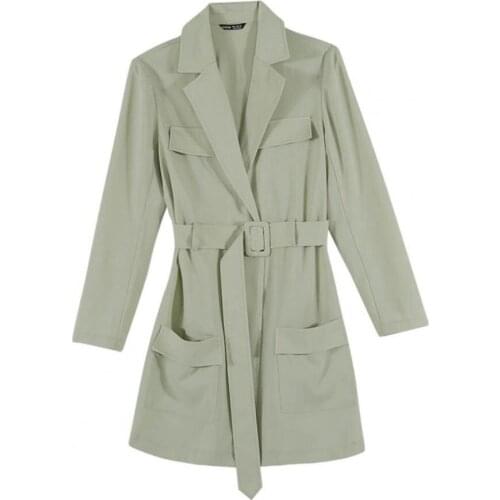 Women Fashion Polyester Solid Color V-neck Long Sleeve Waist Slimming Warm Coat