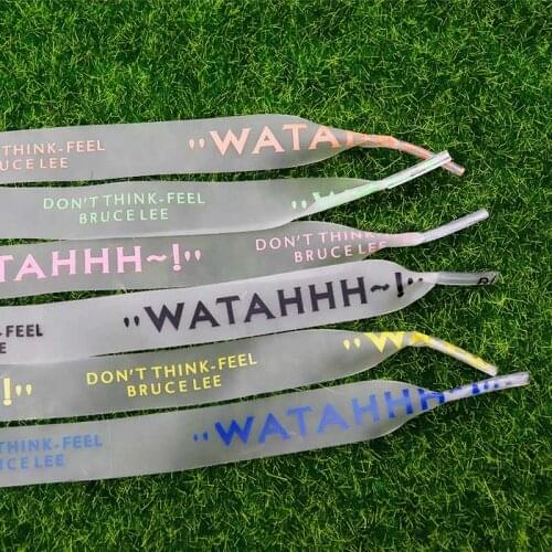 1.5cm Pvc Lacet 2021 candy color Trendy Sport Basketball Shoelaces for teenage child children Don't think-feel Bruce Lee