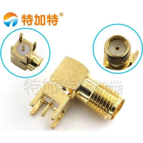 10pcs SMA female Thru Hole plug Right Angle 90 DEGREE SMA-KWE PCB Mount connector RF adapter