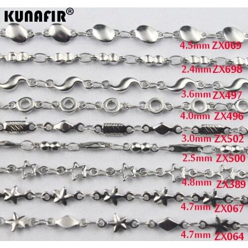 2.4mm-4.8mm star shape Uouya welding chains stainless steel necklace women fashion jewelry 10pcs-100pcs