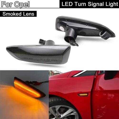 2Pcs Error Free Smoked Lens LED Side Marker Light Amber Turn Signal Lamp For Opel Astra-J Astra-K Zafira Crossland Insignia