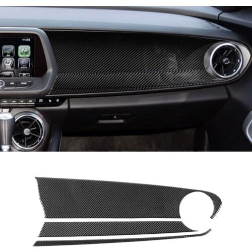 3Pcs/set Car Dashboard Passenger Seat Decoration Sticker Cover Trim For Chevrolet Camaro 2016+ Auto Styling Moldings