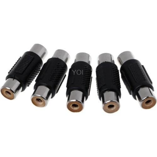 5 Pcs RCA Female to RCA Female Audio Video Cable Jack Plug Adapter Connector
