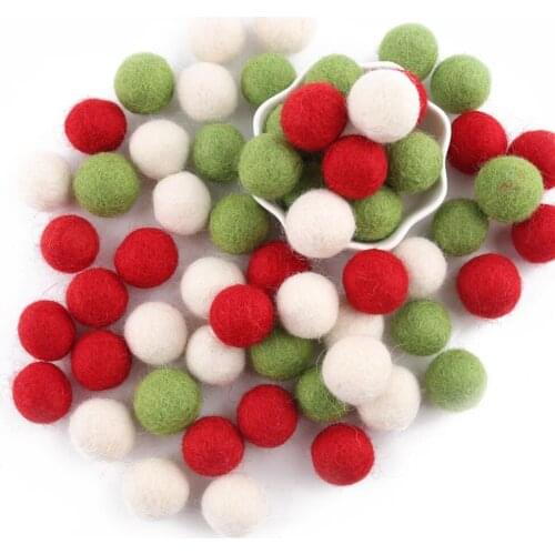 50pcs 2cm Felt Wool Balls Rainbow Wool Beads Decor Room Christmas Gift DIY Colorful Beads Gifts For The New Year Safe Toys