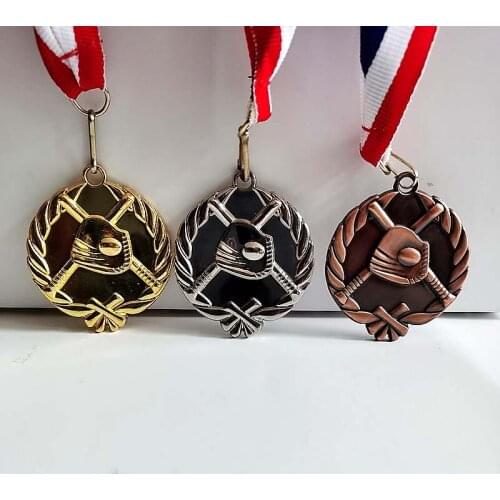 Baseball Medals Gold Color and Silver Color and Branze Color With Ribbon 5.0CM