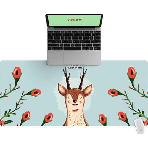 Large Office Computer Desk Mat Table Keyboard Big Mouse Pad Deer and Flowers Laptop Cushion Desk Non-slip Mat Gamer Mousepad Mat