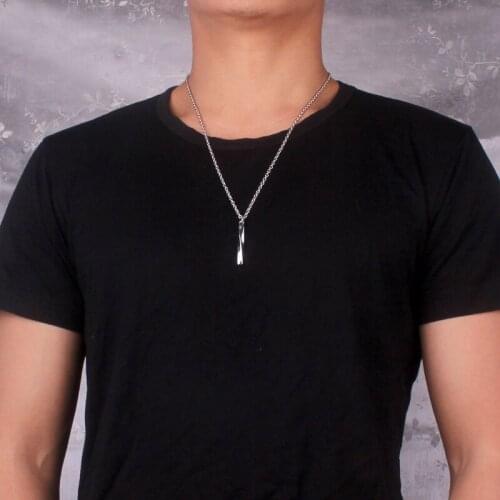 YOUREM stainless steel chain hiphop punk Twisted Spiral Long Pillar Necklace for women personality brief necklaces men unisex