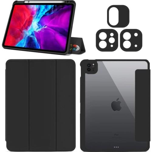 Book Case For iPad Pro 11 inch 2021 2020 2018 Auto Sleep / Wake Flip Leather Acrylic Cover Pencil Holder For iPad Air 4 10.9