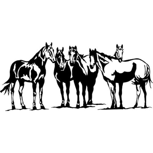 25.4*11.5CM Western Horses Fashion Car Door Decorative Stickers Decal Car Styling Accessories Black/Silver C9-0847