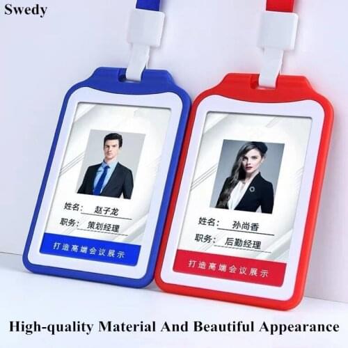 ID Badge Holder With Lanyard Double Sided Transparent ID Card Holder School Card Holder Waterproof Name Badge Holder