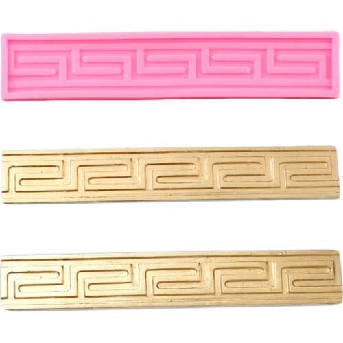 European Baroque Relief Line Strip Lace Silicone Molds Wedding Cake Border Fondant Cake Decorating Tools Candy Chocolate Moulds