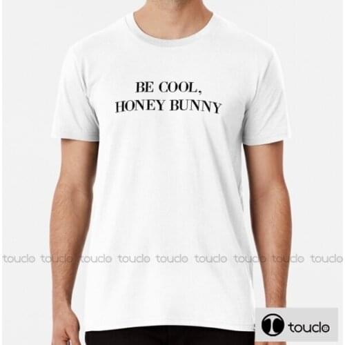 New Be Cool Honey Bunny Unisex Black Tshirt Men T Shirt Retro Graphic T Shirts 100% Cotton T-Shirt Man Woman Tees Tops