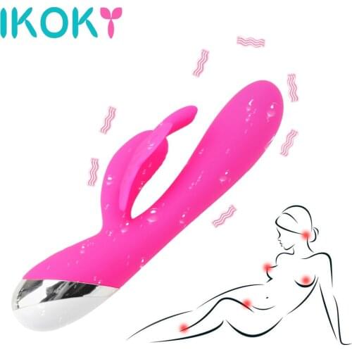 IKOKY 10 Speed Butterfly Dildo Vibrator Sex Shop Sex Toys for Women Clitoris Stimulator AV Stick Wand