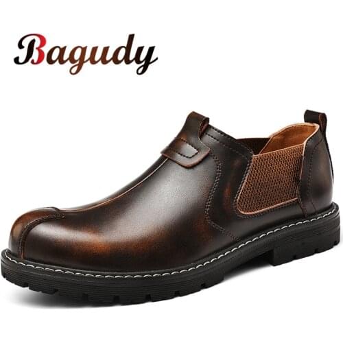 Quality Winter Men Chelsea Boots Shoes Leather Ankle Boots Waterproof Riding Boots Outdoor Snow Shoes Slip-on Male Casual Boot