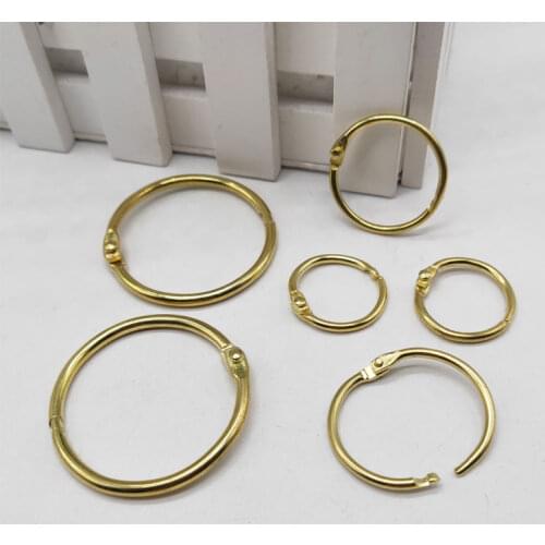 20Pcs Metal Binder Hinged Ring Gold Loose Leaf Opening Circle Book Hoops For Scrapbook Album Office Binding Ring On Notebook