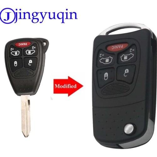 Jingyuqin 10ps 5B Modified Key Case Shell For Dodge Jeep Commander Grand Cherokee Chrysler Aspen 300 Fob Car Key Cover