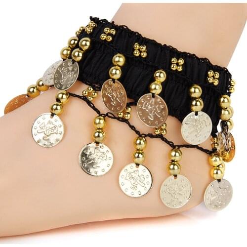 COINS ANKLET BRACELET INDIA BOLLYWOOD BELLY DANCE TRIBAL CHUNKY ARM CUFF