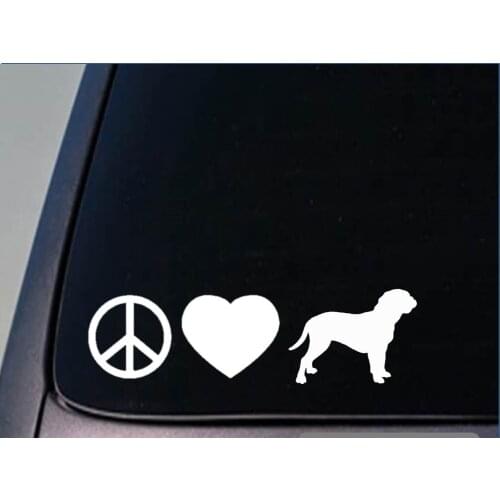 Peace love dogue de bordeaux sticker 8" vinyl french mastiff Car Sticker