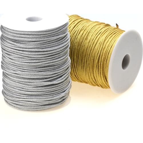 OlingArt 0.8/1.0mm/2.0mm/2.4mm Gold silver thread color line Chinese Knot String Handmade jewelry Beaded DIY Bracelets Making