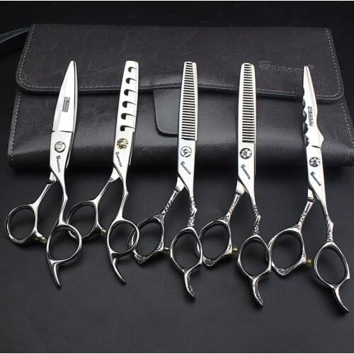 Hairdresser Bearing Hairdressing Scissors Professional Set Hair Stylist Special Flat Cut Tooth Cut 6-inch Hair Cutting Scissors