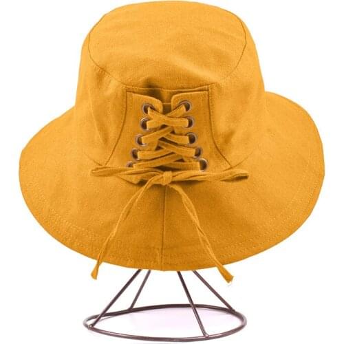 Fisherman Hat Women Spring Summer Sunshade Bowknot Bucket Cap Men Korean Leisure Folding Sun Protection Fisher Basin Caps H7357