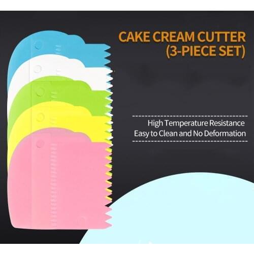 3PCS/Set Silicone Cream Scraper Irregular Teeth Edge DIY Scraper Cake Decorating Kitchen Pastry Cutters Baking Spatulas Tools