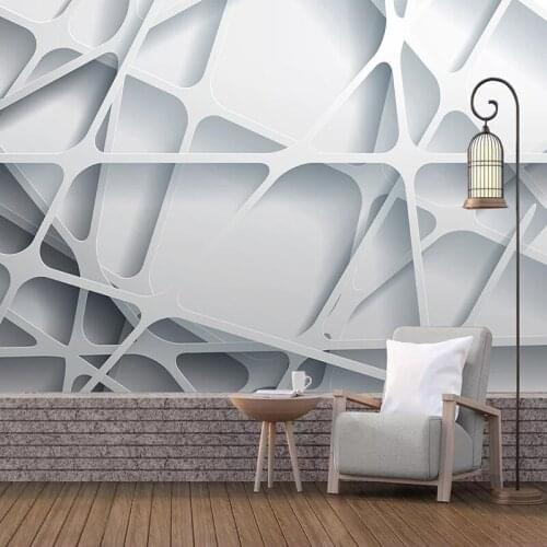 Custom Modern 3D Abstract Art Geometric Mural For Bedroom Restaurant Cafe Living Room TV Background Plain Color Wallpaper Murals