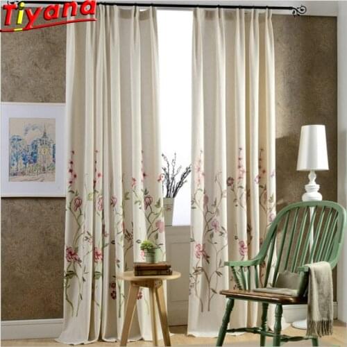 Modern Green Coffee Blue Lily Fancy Hot Sale Curtain Cloth for Bedroom Living Room Window Decoration Drapes Curtain X-HM143B#15
