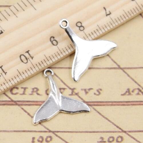 20pcs Charms Whale Tail 18x19mm Tibetan Silver Color Pendants Antique Jewelry Making DIY Handmade Craft