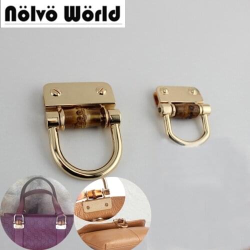 30pcs Bamboo accessory D rings connector hanger,natural bamboo bag hardware flap covered accessories,bags handle buckle 4pcs