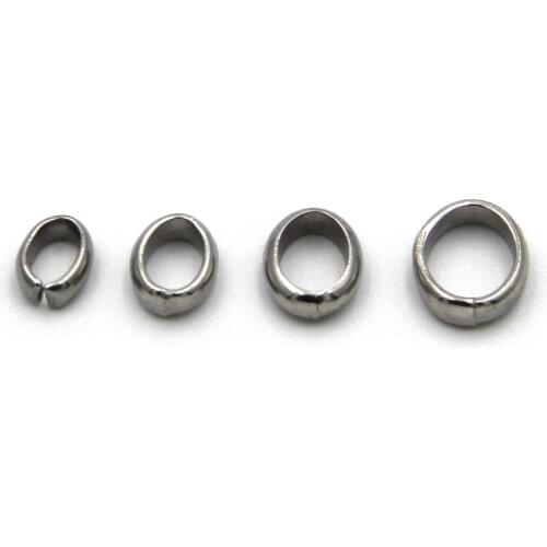 5pcs/Set Thicker Opned Oval Shape Jump Ring,Stainless Shiny Split Link Ring
