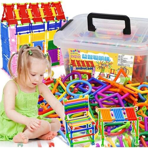 500pcs DIY Plastic Model & Building Blocks Creative Intelligence Sticks Blocks Magic Wand Magnetic Designer Construction Set