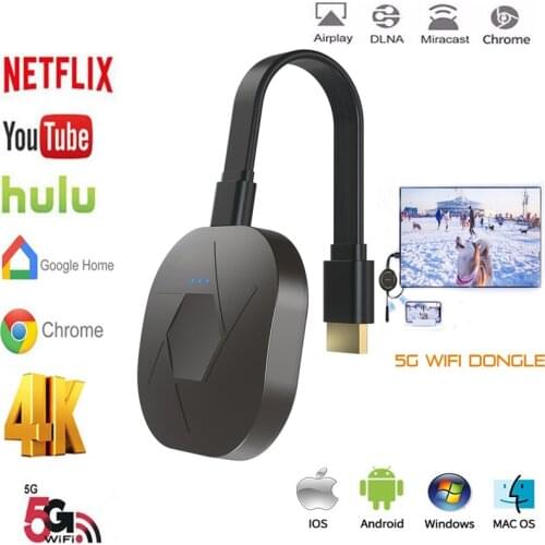 5G Wifi Wireless Display Dongle 1080P 4K HDMI Wireless Dongle TV Stick DLNA Miracast Airplay For Youtube Google Chromecast