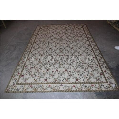 Free Shipping 10+15K 5.85'x9' Handmade Rug New Zealand Woolen needlepoint rug RICE STITCHED finer woolen hand knotted carpet