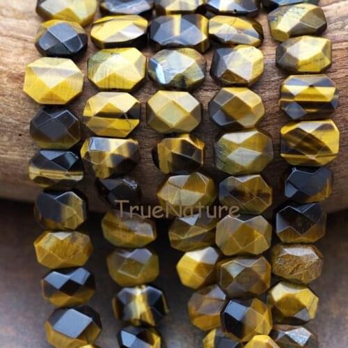Free Shipping Round Rectangle Shape Beads Faceted Tigers Eye Stones Loose Beads Jewelry In 14*10 mm BE5906