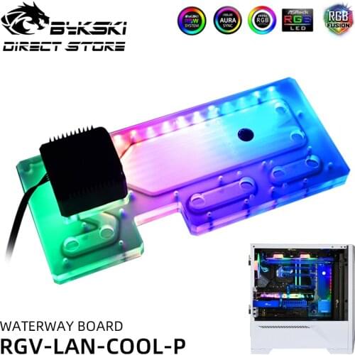 Bykski Waterway Board Reservoir Acrylic Tranperant For LIANLI Lan Cool Case Watercooling System Water Tank ARGB RGV-LAN-COOL-P