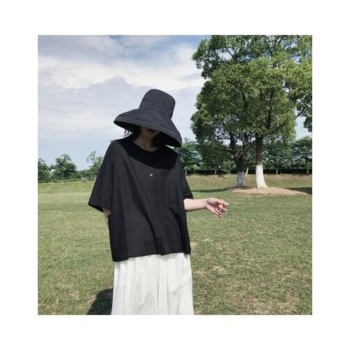 Homemade, Japanese minority dark, round-necked summer thin cardigan cotton and linen shirt